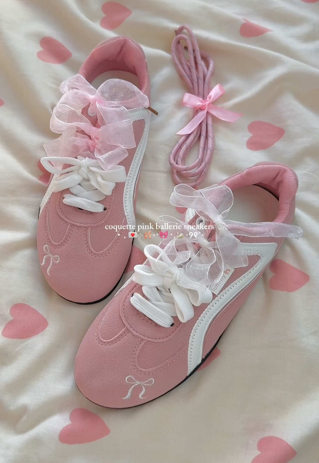 Pink Edition Ballerie Sneakers ‧₊🩰⋆⁺🎀⋆୨୧˚⋆It's really prettiest✨ #sneakers #sepatu #sepatulokal ##pink#coquette #girl #sepatuwanita #pinky #ribbon #pinkshoes #lummyshop #foryou #aesthetic #sepatumurah #pinkaesthetic  