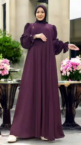 Zazaa Label - Shayla Set LD 110 - Gamis Hijab Ceruty Kombinasi Lengan Plisket Ziper Busui #fyp #fypシ #fyppppppppppppppppppppppp #gamis 