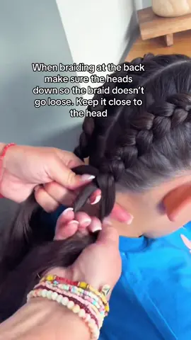 Even when you’ve gone past the neck, keep the braid close to the body. If you pull towards you it will go loose. #fyp #foryoupage #hair #hairinspo #hairideas #longhair #girlshairstyle #girlshair #cutehairstyles #cutehair #hairstyles #dutchbraids #braids #hairtip #braidtip 