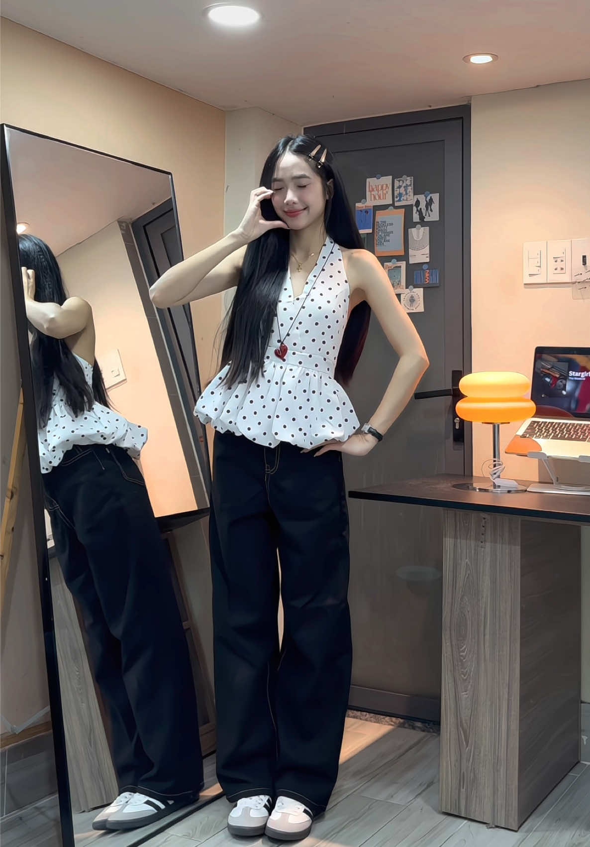 Quần jeans suông #review #quanjeansuong #oufit #xh #42kgmacgi 