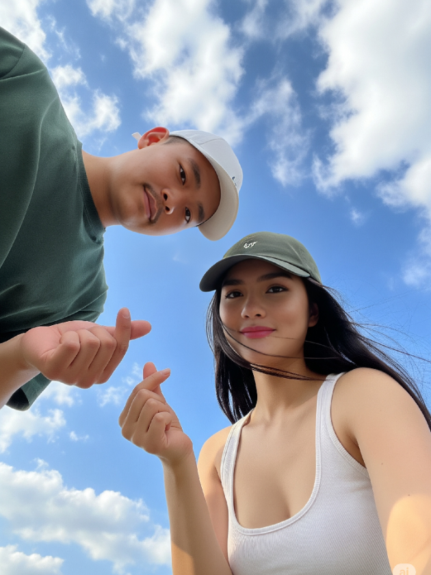 𝗚𝗘𝗠𝗜𝗡𝗜 𝗔𝗜  young couple under clear sky 🫶 Barangkali ada yang butuh Prompt:Buat foto medium-high yang realistis dan alami pada level mata yang diambil dengan iPhone terbaru, dengan pencahayaan hangat alami dan kualitas HD yang jernih, Ambil sudut pandang kamera dari bawah, menghadap ke atas langit biru dengan awan putih yang tersebar. Di atas kamera terdapat sepasang pria dan wanita muda Indo yang sedang menunjukan pose kepala pria bersandar ke dada wanita tepat di tengah frame, di antara mereka dan kamera, menciptakan fokus utama pada interaksi mereka yang penuh kasih. Pria berada di sisi kanan bawah gambar, mengenakan topi berwarna hitam, memakai kaos oversize warna hijau. Dia memiliki wajah sedikit oval, memiliki rambut pendek dan ekspresi wajah yang lembut, sedikit tersenyum sambil melihat ke bawah ke arah kamera. Wanita berada di sisi kiri atas gambar. Dia memakai topi warna hitam, tanktop berwarna putih, dan rambut panjang yang tertiup angin ke arah belakang. Dia memiliki wajah cantik dan tersenyum ceria, memperlihatkan giginya, dan menatap ke arah kamera. Cahaya matahari menyinari wajahnya dengan lembut, menciptakan suasana yang hangat dan romantis. Komposisi gambar memperlihatkan kontras antara langit biru cerah dan kehangatan interaksi manusia yang penuh cinta, dengan framing mereka sebagai fokus utama. Sudut pandang low-angle ini menciptakan kesan intim dan artistik, seolah-olah penonton melihat cinta dari bumi menuju langit. Tidak ada filter atau peningkatan yang digunakan. Itu bayangan, tekstur kulit dan warna yang realistis dan tidak dipoles, sehingga menghasilkan foto yang sangat alami yang tidak tampak seperti karya seni buatan Al. Aspek rasio 3:4. #chatgpt #gpt #gpt4 #gemini #geminiai #prompt #ai #davinakaramoy #dropbeat #xyzbca #fyp #fypage #langit #couple #creatorsearchinsight 