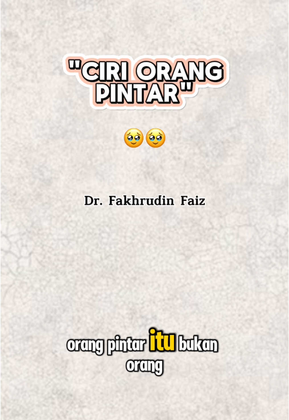 Cirinya orang pintar. Oleh Dr. Fakhrudin Faiz #ngajifilsafat #filsafat #fakhrudinfaiz #gusbaha #motivation #gusiqdammuhammad #fyp 