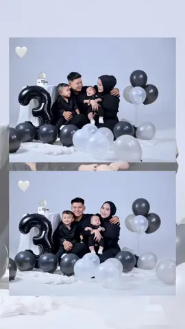 Masyaallah Tabarakallah little family✨🖤 edisi birthday abang rey🤗 #allahummabarik #birthdayboy #photoshootbirthday #turning3 #birthdayphotoshoot #fotostudio #ulangtahunanak #fotokeluarga #happyfamily #fyp #fypシ゚ 