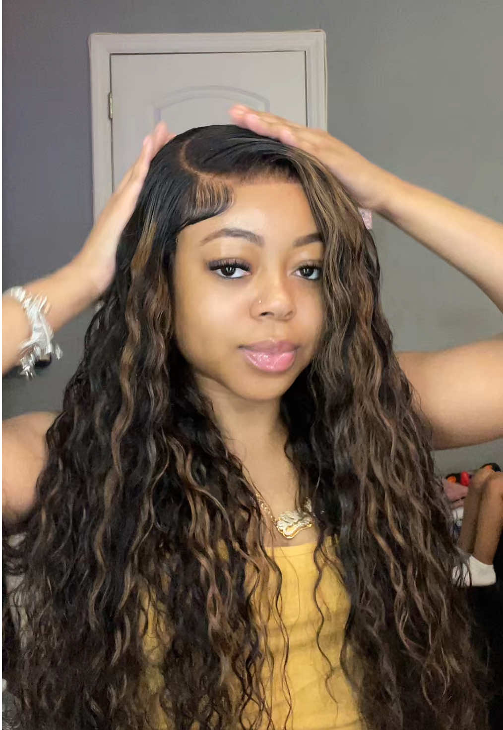 @uniceamazon | UNICE Deep Water Wave 7x5 Bye Bye Knots  Wig Brown Highlight  🤑 PRIME DAY DEALS 🤑 JULY 8 - JULY 11  8%-20% OFF ON AMAZON  LINK IN BIO  #fyp #foryoupage #foryou #uniceamazon #uniceamazonwig #unicehair #amazonfinds #amazonwig 