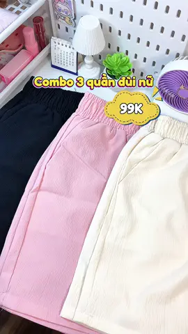 Combo 3 quần đùi, chất mát mặc thích lắm #review #unboxing #quanduinu #quanshortnu #quanduinugiare #xuhuong #viralvideo 