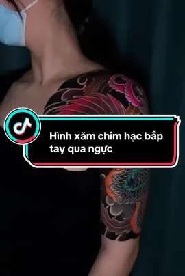 Hình xăm chim hạc bắp tay qua ngực  cho chị khách #x#xuhuongx#xamnhatcox#xambinhtant#tattoosaigonx#xamhinhbinhtanx#xuhuongtiktokc#chimhach#hinhxamhac