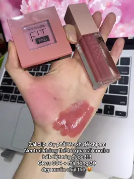 Trời ơi nó xinhhhhh 🌸 #maybelline #liftergloss #004 #fitme #mahong #sonbong #makeup 
