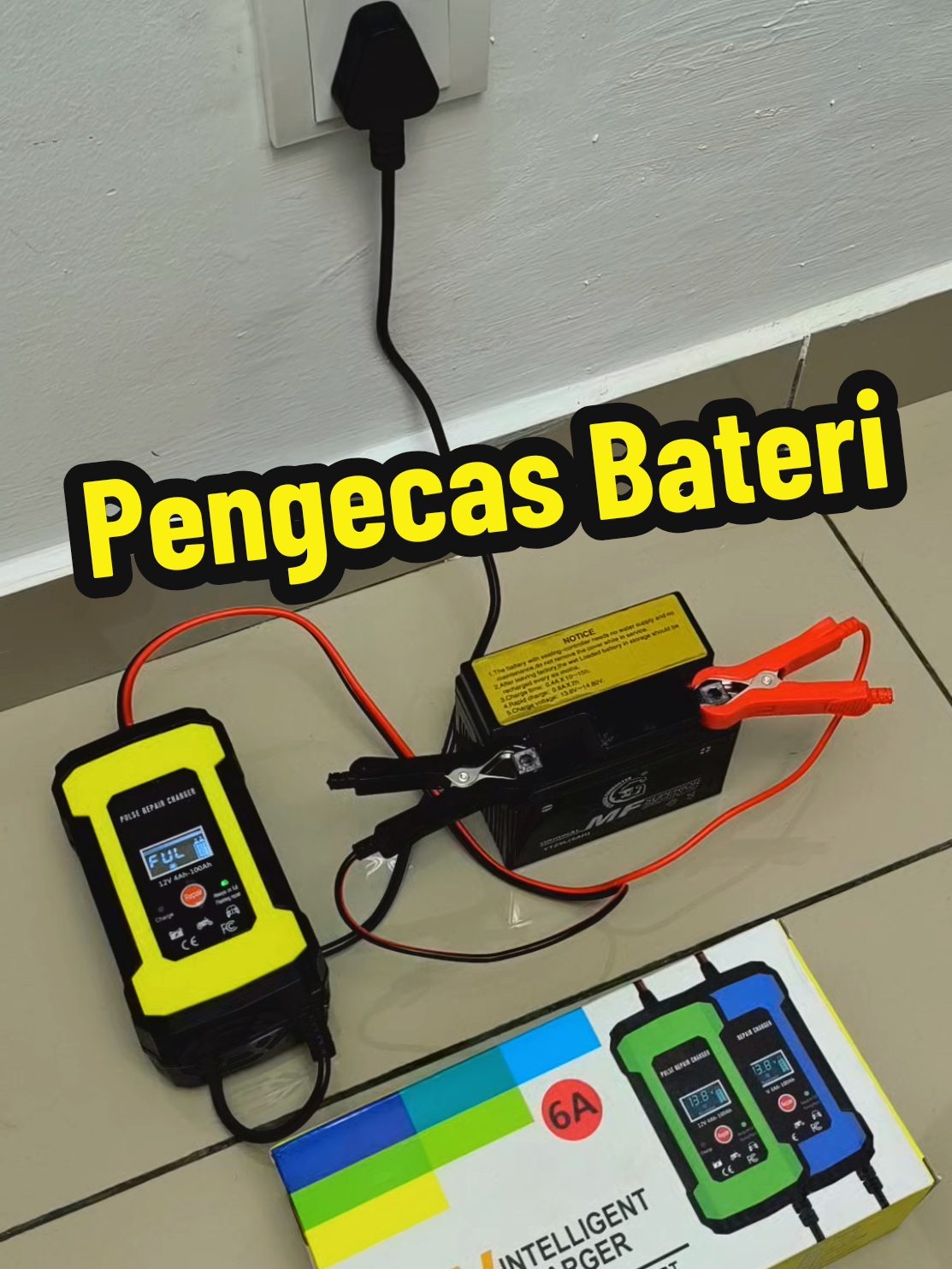 Jimat duit tak perlu beli bateri baru. #fyp #pengecasbateri #batterycharger #12volt #fyp 