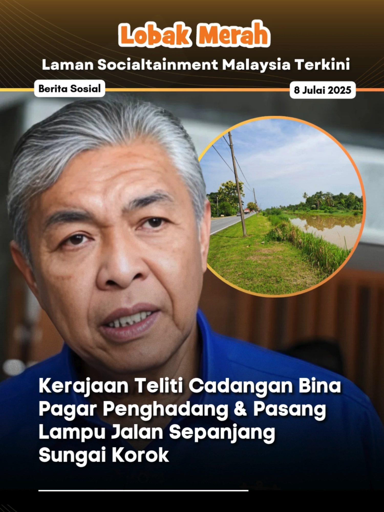 Ekoran dengan tragedi kemalangan yang mengorbankan 6 beranak, kerajaan akan meneliti cadangan untuk membina pagar dan memasang lampu jalan di sepanjang laluan berhampiran Sungai Korok. Timbalan Perdana Menteri, Datuk Seri Dr Ahmad Zahid Hamidi berkata, cadangan tersebut akan dibawa kepada Jabatan Kerja Raya (JKR) untuk memastikan aspek keselamatan di kawasan tersebut dapat ditambah baik lagi. Beliau yang juga memainkan peranan sebagai Menteri Kemajuan Desa dan Wilayah mengatakan bahawa akan mendapatkan taklimat lanjut sebelum membawa cadangan itu kepada pihak berkaitan. Untuk berita penuh boleh baca di kotak hijau di atas Jangan lupa untuk Like, Comment. Share dan Follow Lobak Merah!🧡Terima Kasih! #fyp #fypシ #lobakmerahmy #beritaditiktok #viralstory #trending #trendingnewsmalaysia #ceritaviral #terkini #viralupdates #storyviral