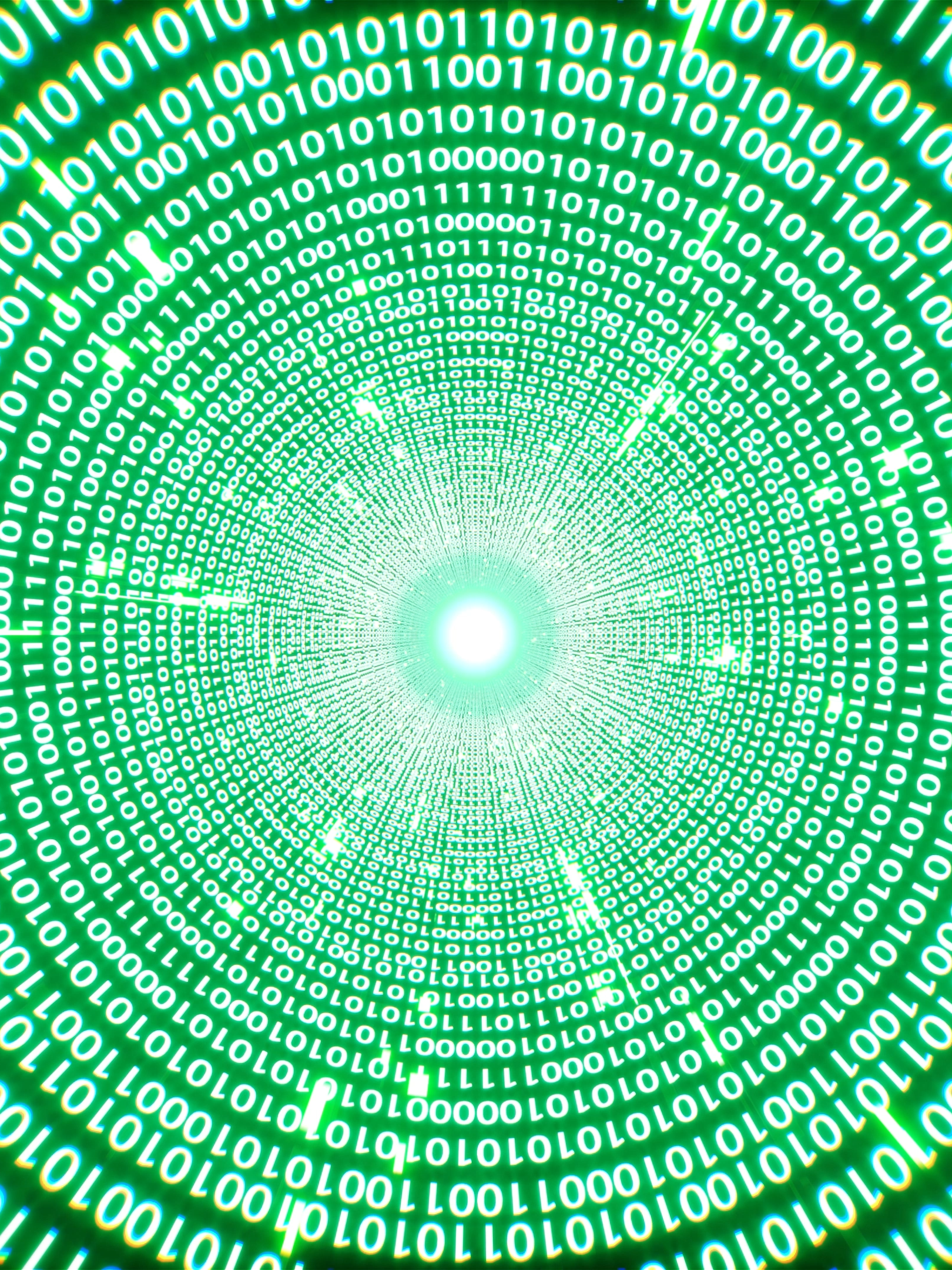 Glowing Green Light Matrix Binary Data Tunnel Loop #binary #number #technology #futuristic #green #tunnel #background #screensaver #4k #digital #cyber