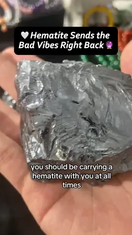 Hematite, It reflects bad energy like a mirror. #hematite #energybounceback #evileyeprotection #crystalrealness #tiktokshop #energyshield #negativityprotection #dealsforyoudays #videowave 