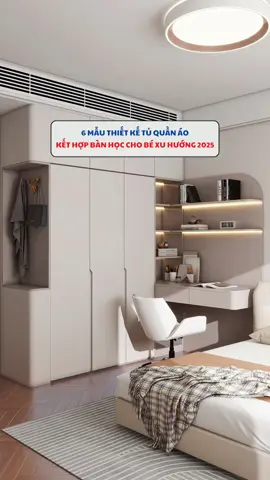 6 Mẫu thiết kế tủ quần áo kết hợp bàn học cho bé xu hướng 2025 #gemihome #thietkenoithat #thicongnoithat #noithatdep #noithatthongminh #noithathiendai #tuquanao #banhoc 