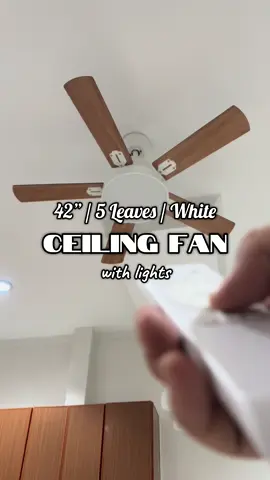 Cool, bright, and stylish! This 42” white ceiling fan with lights features 5 blades for strong airflow and a sleek modern look—perfect for any room. 💡🌀 #homeessentials #kitchen #livingroom #bedroom #ceilingfan #ceilingfanwithlight 