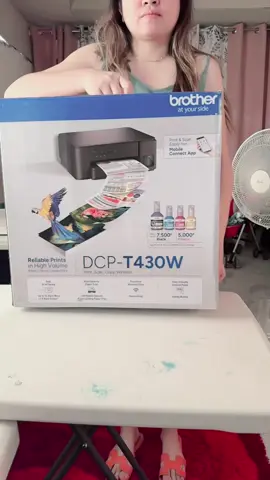 ASMR unboxing brother printer dcp t430w for my boarderless printing😍 #ASMR #CrafTine #fyp #craftermom #tiktokviral #brotherprinter #unboxing #viralvideo #customized 