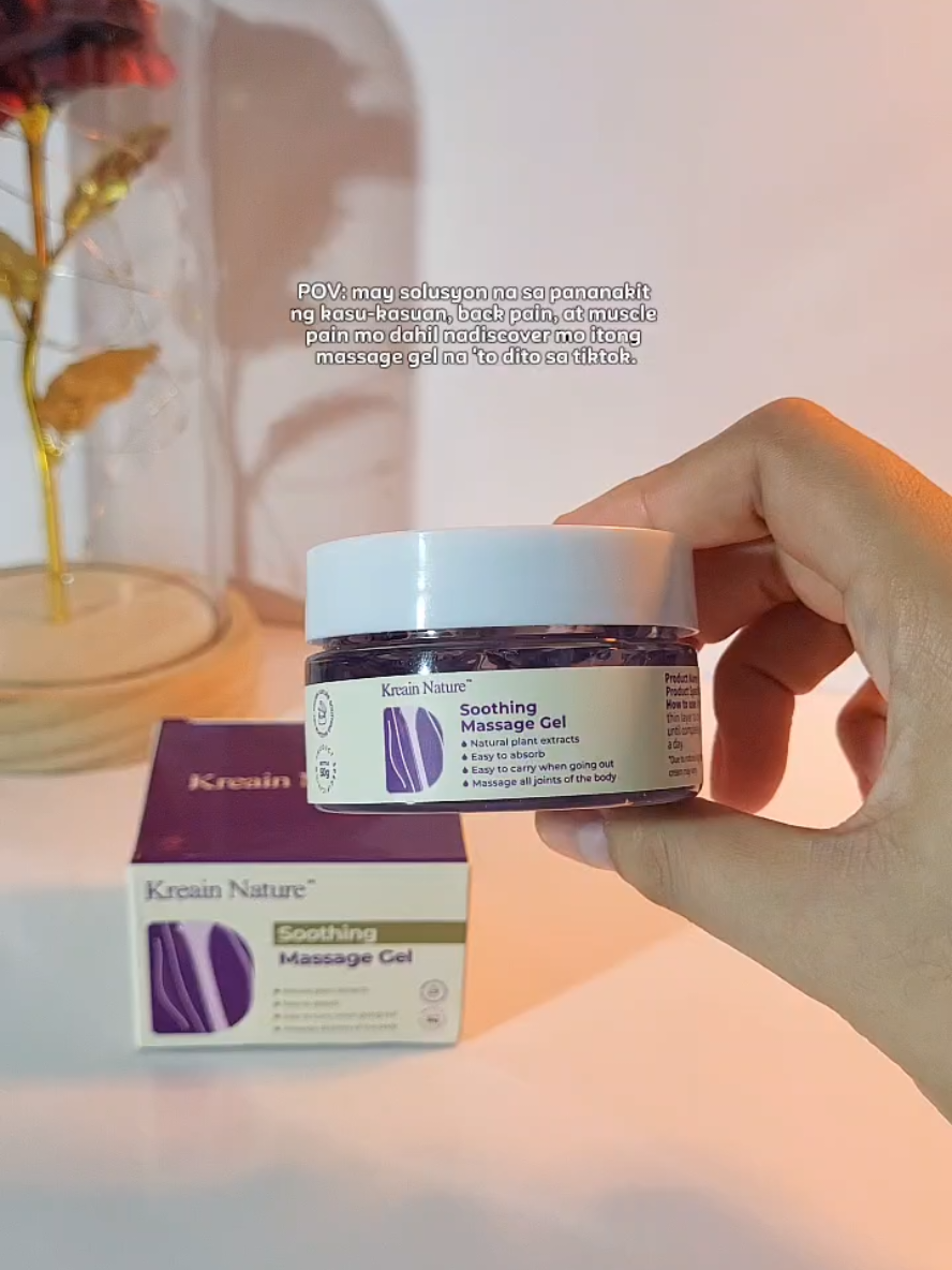 ito na ang solusyon sa sumasakit mong kasu-kasuhan!! 💜 #kreainnaturesoothinggel #kreainnature #kreainnaturemassagegel #massagegel #soothingmassagegel #fyp #viral 