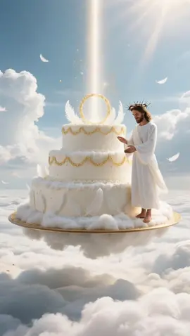 Happy birthday！ A Celebration in Heaven — Jesus' Divine Light Fills the Skies！#godblessyouall🙏🏻😇❤️ #jesus #happybirthday 