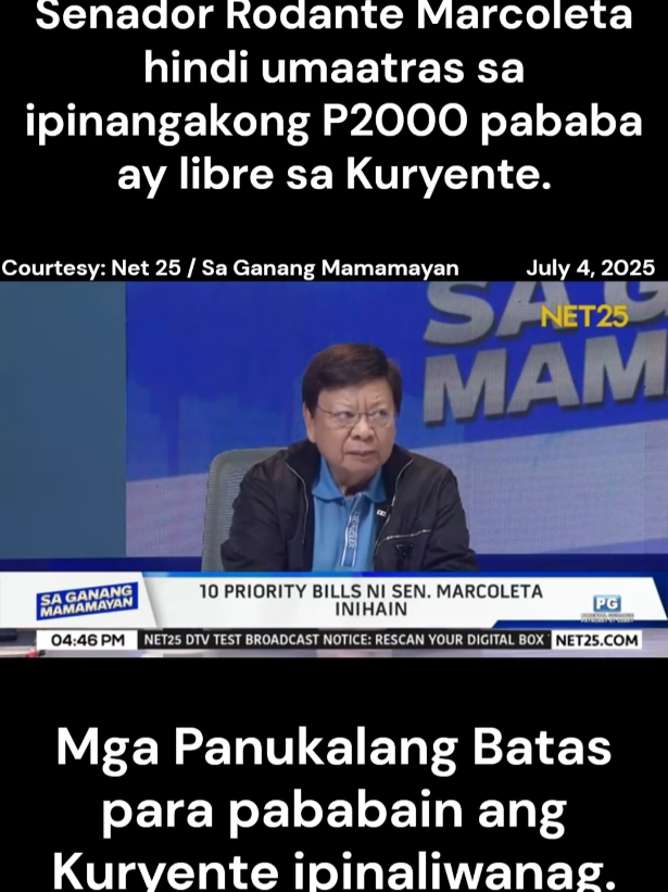 #Net25 #Saganangmamayan #SenatorMarcoleta