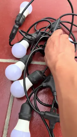 Dây đèn trang trí ngoài trời chống nước 5m 10 bóng 10m 20 bóng dùng cho quán cafe #daydenled #daybongden #duibongden #daydentrangtri 