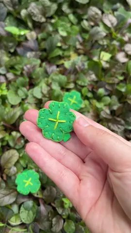 Clover pins! Get one at Sunny Day Art Market July 26th 🤫🤫 #DIY #handmade #cute #felt #craft #SmallBusiness #trinket #bagcharm #twee #quirky #clover #lucky #pin #patch #fyp