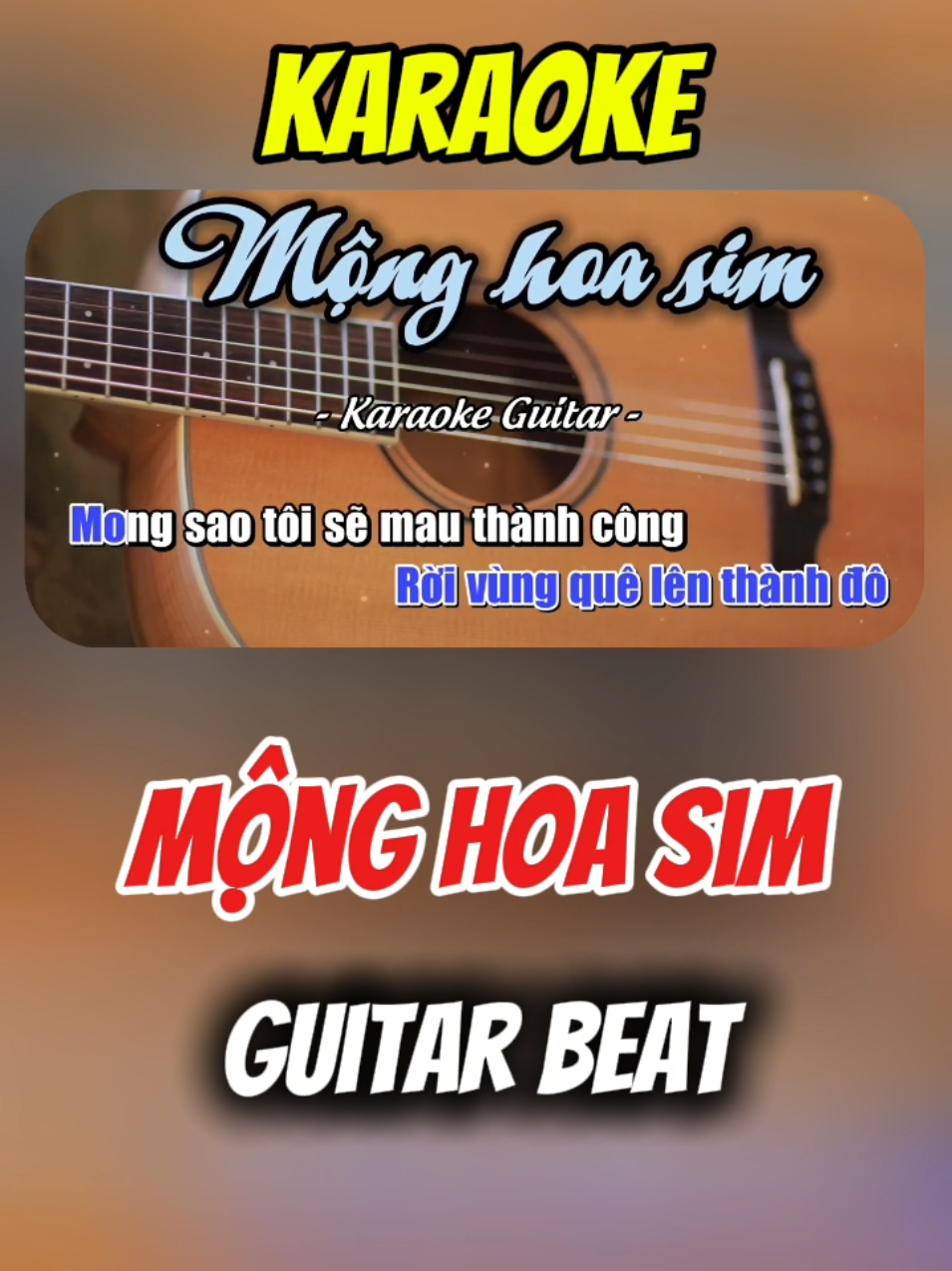 Mộng Hoa Sim Karaoke Guitar Beat #karaoke #guitar #xuhuong #monghoasim #karaoketiktok 