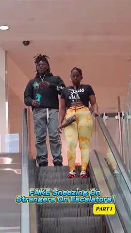 FAKE Sneezing On Strangers On Escalators! PART 1 