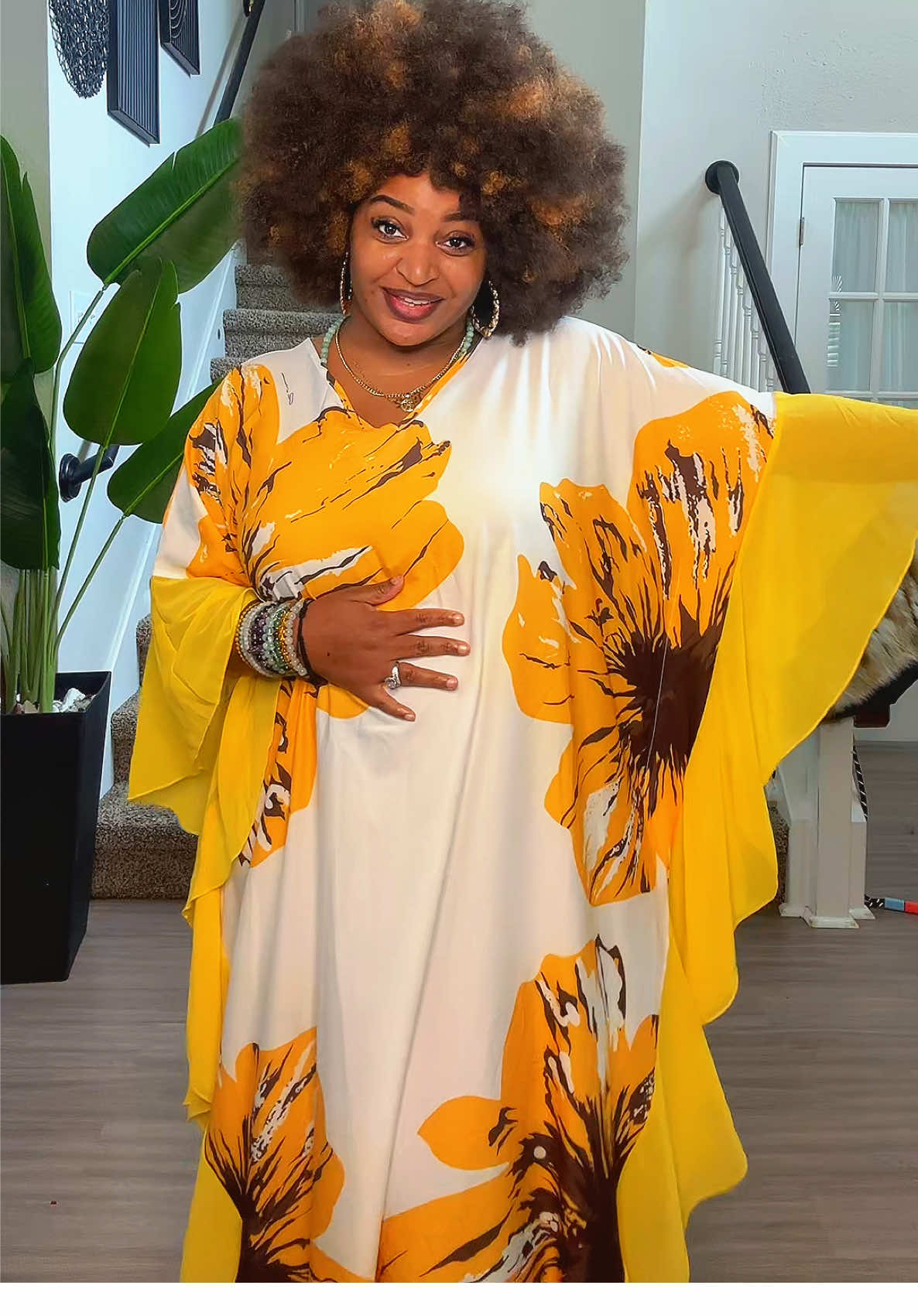Now this is a glamorous moo moo 😍 The vibrant color, the sheer sleeve that flows all the way down—it’s giving elegance with ease! I’m wearing the yellow one, but it comes in different colors and they’re all beautiful. Perfect for lounging, vacation, or just looking fabulous while being comfy. If you love unique styles that turn heads, this one’s for you 💛 #MooMooStyle #SheerSleeves #GlamorousLoungeWear #TikTokShopFinds #KaftanVibes #ComfortAndStyle #ElegantAndComfy #ModestFashion #TikTokMadeMeBuyIt #YellowOutfit #ComfyButCute #AffordableFashion #VibrantStyle #moomoosqaud #mumu #bubu #fyp #dealsforyoudays #tiktokshopcreatorpicks #kaftan #kaftans #moomooqueen #moomoo #moomoodress #mumudress 