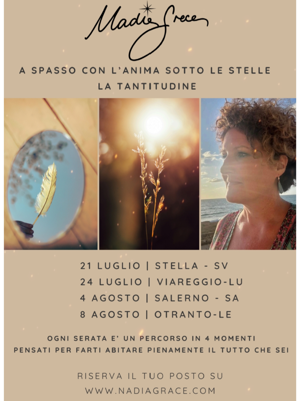 https://nadiagrace.com/tour/tour-a-spasso-con-lanima-sotto-le-stelle-la-tantitudine/ Nadia Grace , prima tappa del suo tour in Italia a Pindestèlle B&B #nadiagracemedium  #SincronicitàCelesti  #OltreIlVelo  #CustodiDelMistero  #RisveglioInteriore  #AnimeInCammino #SorpresaCosmica 