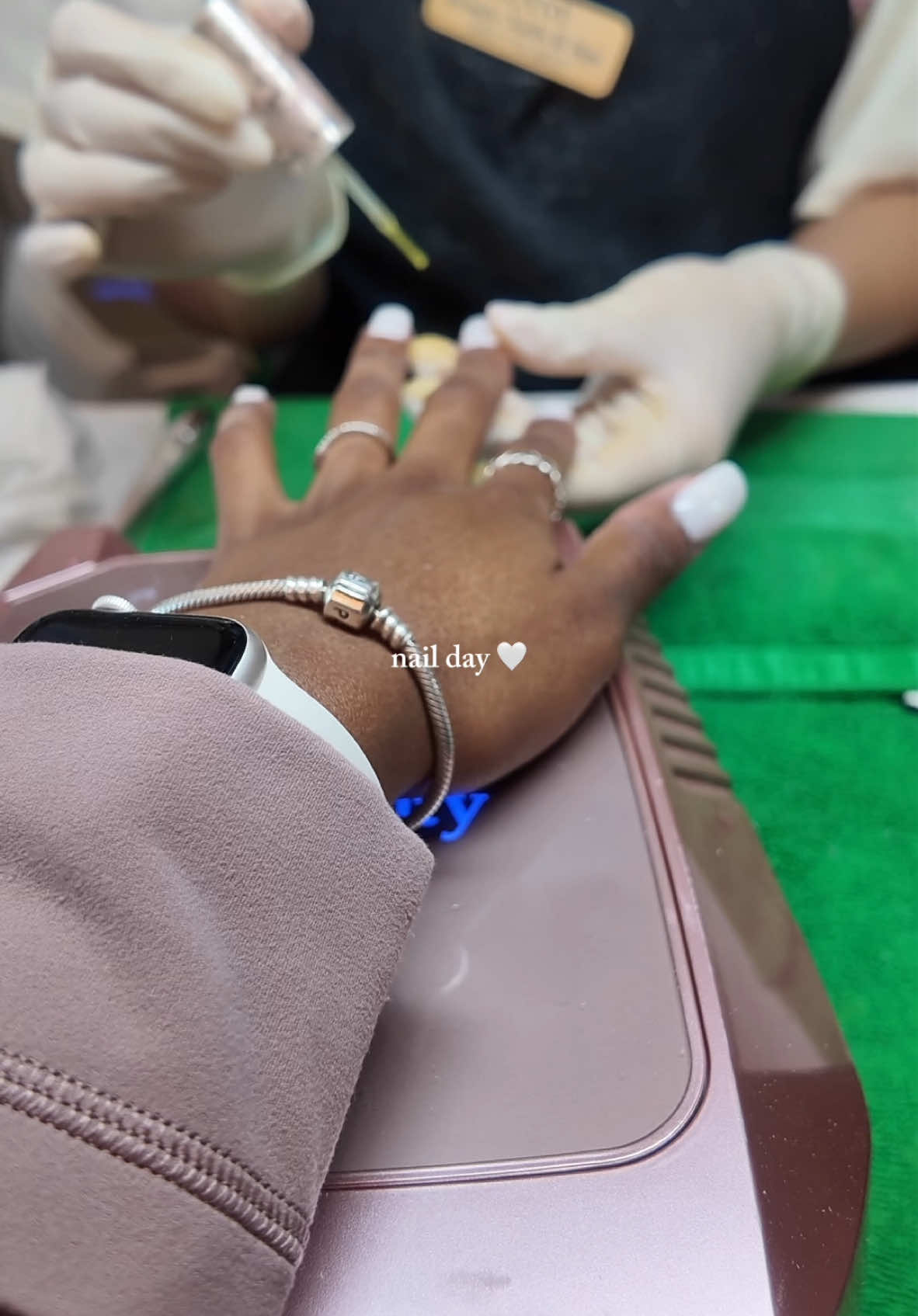 Can never go wrong with a milky white set 💅🏽🤍 #nailday #naildayvlog #nailsalon #milkywhitenails #newnails 