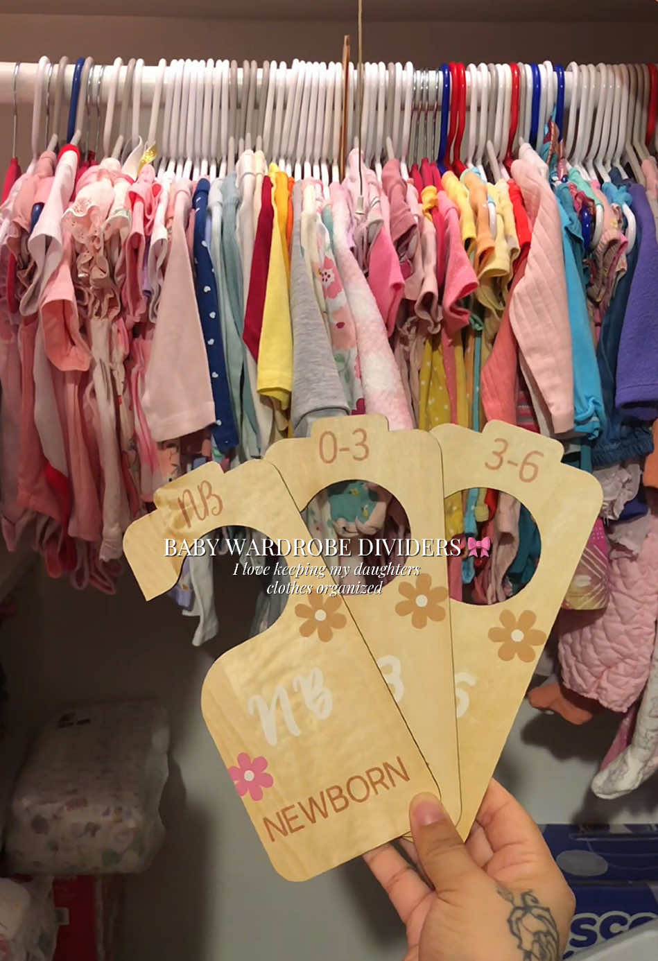 These are the best to keep my daughters clothes organized 🎀✨ #babywardrobe #wardrobedividers #woodendividers #organize #organization #babygirlclothes #musthave #girlmom #momof2 #MomsofTikTok #momtok #buyoursnow #organizedcloset #babygirlcloset #ttshop #trending #tiktok #tiktokshop #ad #fyp #parati #foryou #fypシ゚viral #parati #viral #viraltiktok #fyppppppppppppppppppppppp 