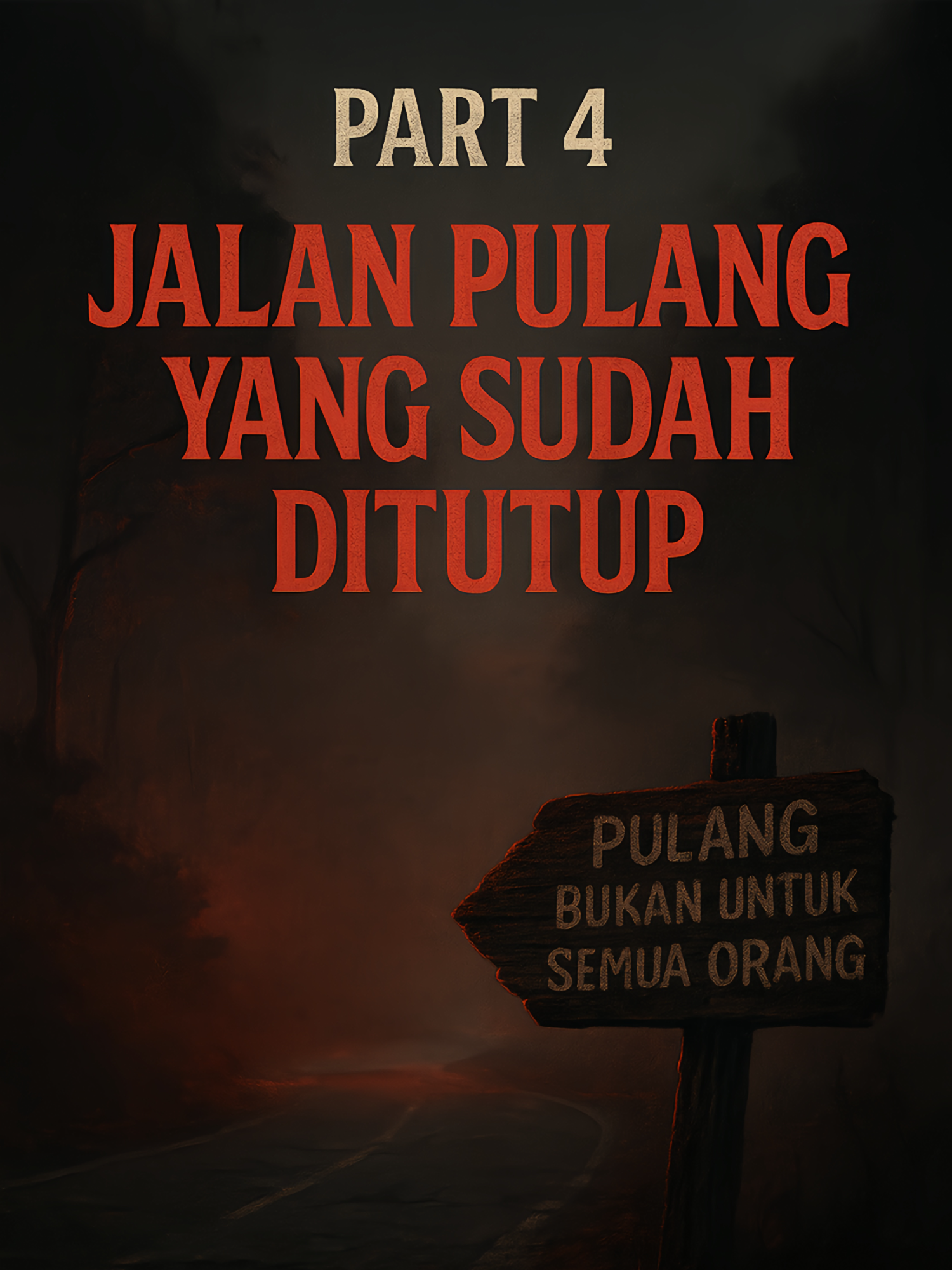 🚪 Part 4 – JALAN PULANG YANG SUDAH DITUTUP (Pasar Gaib Gunung Lawu) Aku kira semua udah selesai setelah boneka itu aku balikin... Tapi waktu aku coba kabur keluar kota, semua berubah. Jalanan muter-muter gak jelas, GPS ngaco, dan yang paling bikin merinding... Ada anak kecil duduk di jok belakang mobil. Diam. Pegang boneka. Pas aku kabur dari mobil, tau-tau aku udah berdiri di jalan setapak penuh kabut. Dan di sana... muncul papan kayu bertuliskan: > “Pulang bukan untuk semua orang.” Pasar gaib muncul lagi. Tapi kali ini… kosong. Sunyi. Cuma satu yang berdiri di tengah: anak kecil itu. Dia kasih aku kunci tua berkarat, dan bilang: 