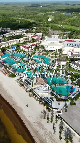 When they say they have the biggest pool… they mean it 👏🏼💦🤩 @Moon Palace Resorts  #traveltok#droneview#moonpalacecancun#fyp#tiktokviral#allinclusive