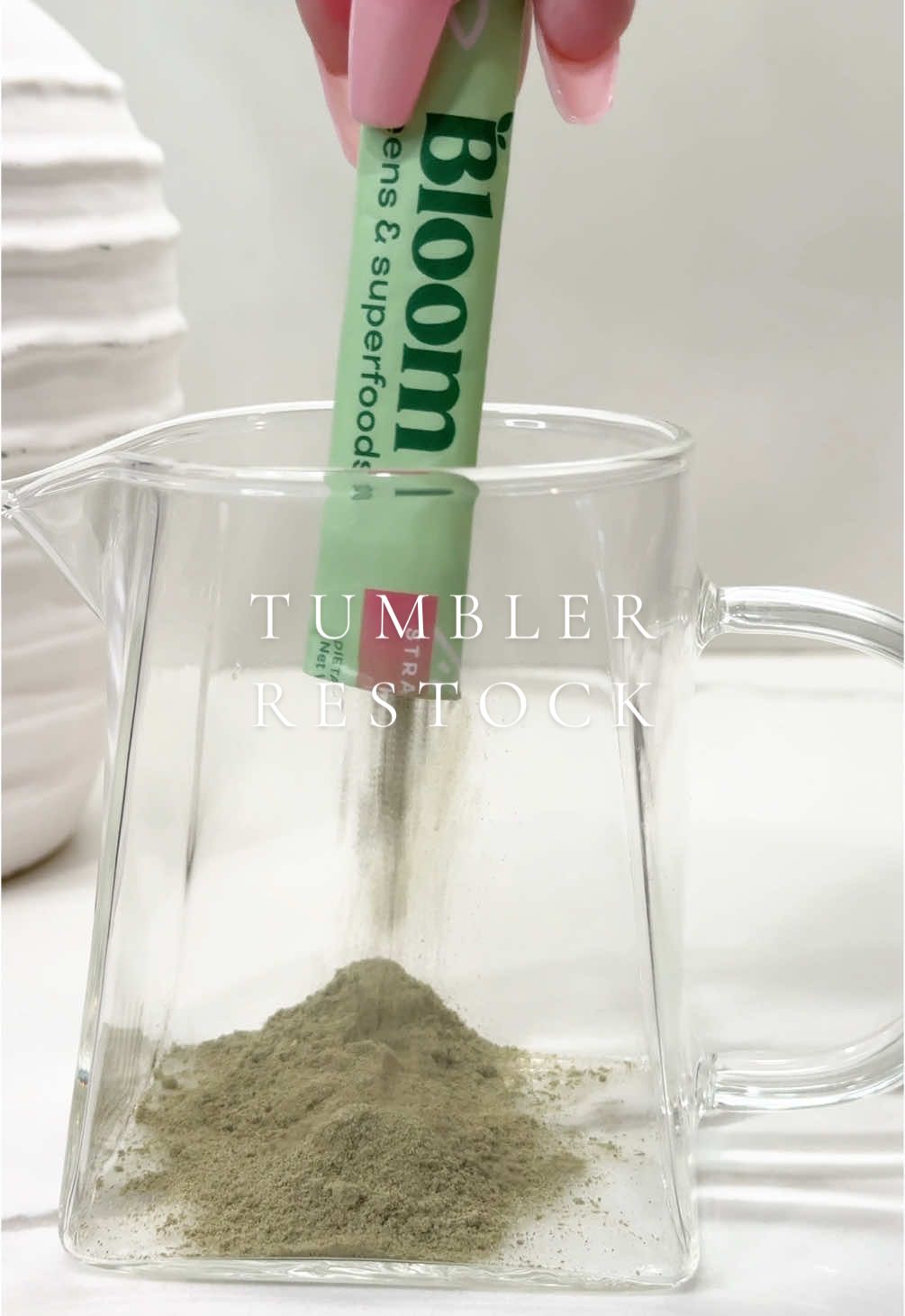 Restock my tumbler for the day with my favorite @Bloom Nutrition supplements, 40% off for prime day! #bloompartner #asmr #asmrsounds #restock #aesthetic #satisfyingvideo #tumbler 