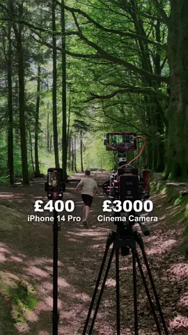 iPhone 14 Pro vs £3000 Cinema Camera 🎥 #cinematic #videography #cinematography #vs #iphone #filmmaking 