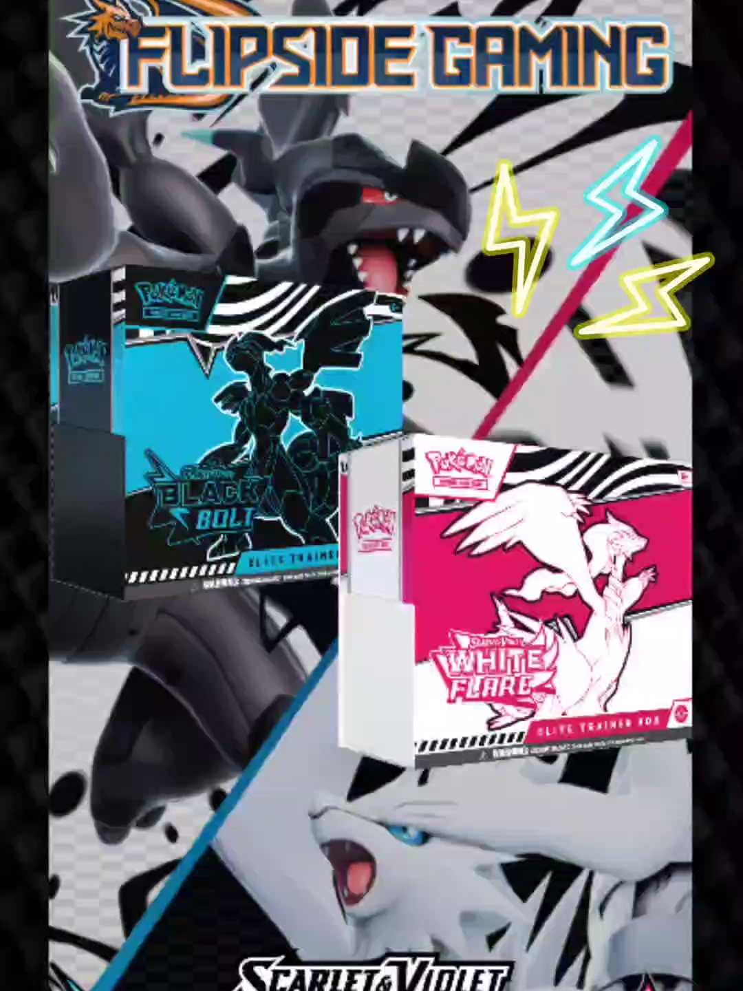 We're hosting a giveaway for one Pokemon Black Bolt Elite Trainer Box AND one White Flare ETB to one lucky winner! Simply follow the steps in our bio to enter, the giveaway will be open until Friday, July 18th! Contest is open to anyone in the US! #pokemoncards #giveaway #pokemontcg #blackbolt #whiteflare