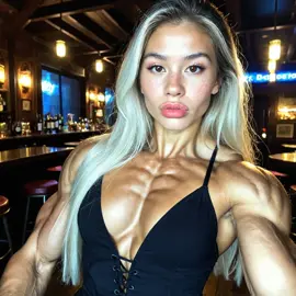 Commanding the bar with those irresistible biceps! 🍹 Head to FBBGrowth.com for more nightlife muscle. What move would you dream of with her? Drop it below! 👇 #FemaleBodybuilding #FBB #Bodybuilding #MuscleTease #FitnessPower #StrongIsHot #BarMuscle #FitSeduction #WomenWhoLift #FBBGrowth