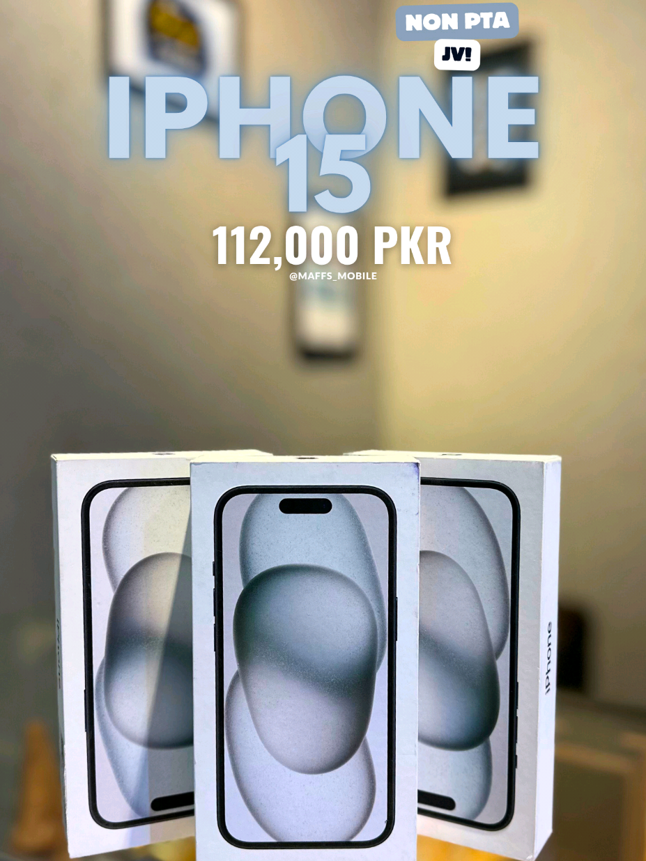 iPhone 15 – Black 📦 Box Pack | WaterPack 📲 SIM Status: Non PTA JV | Apple Non Active 💾 Storage: 128 GB 🔋 Battery Health: 100% 🛠️ Condition: 10/10 🛡️ 7 Days Check Warranty 💸 Maffs Deal Price: 112,000 PKR 📞 Call/WhatsApp: 0337-8656635 📍 Delivery Available ➡️ DM to Book Now – Limited Stock