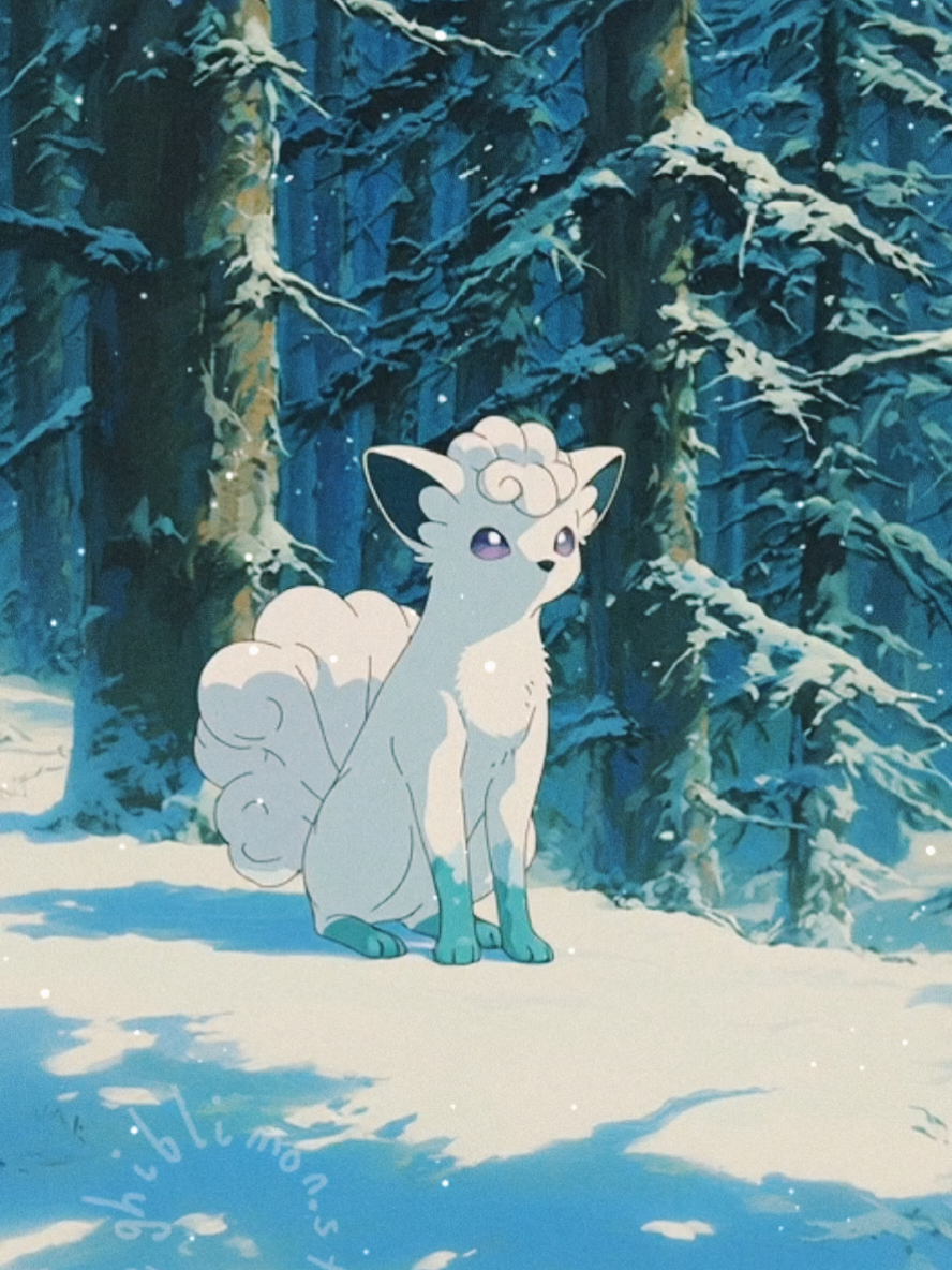 Winter Calm❄️ Forest Silence🌲 Hold to Save your Favorite Ghibli x Pokémon! #pokemontiktok #studioghibli #calmvibes #animewallpaper #livewallpapers #vulpix 