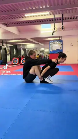 Day 1 of convincing Jack to try an acro trick 🕺💃🏼 acro: 1 us: 0 #acro #acrotricks #partneracro #partnertricks #couples #acrofail