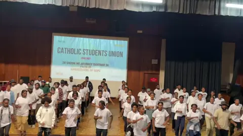 #creatorsearchinsights  Divine Word University Catholic students performing a creative dance during the Catholic Student Union at University of Technology (UOT).