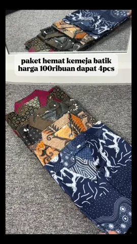 paket hemat batik pria 100k get 4pcs, motif bisa random/ seragaman #batikmurah #batikseragam #fyp 