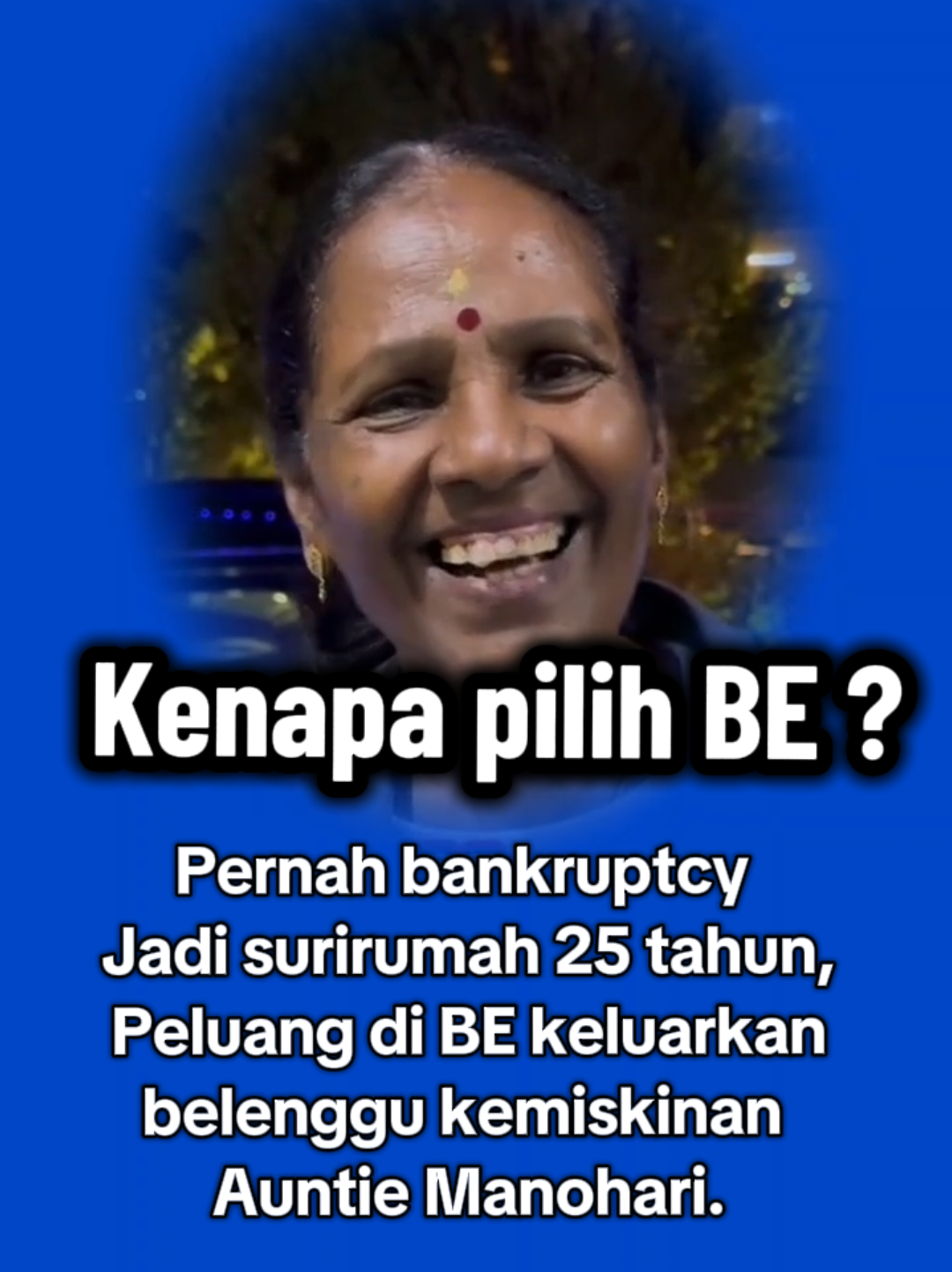 Kisah Auntie Manohari membuktikan, usia bukan penghalang untuk berjaya. Jika seorang nenek boleh melakukannya, kita semua pun pasti boleh! Kenapa Auntie Manohari pilih BE International sebagai kerjaya?  Jom dengar 🤗 #peluangkerjaya #peluangperniagaan #businessowner  #whybeinternational  #beinternationalmalaysia  #fyp #CapCut 