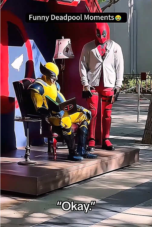 Funny deadpool moments 🤣😂#disney #disneyland #funny #funnyvideos #fyp #haha #usa #kid #baby #deadpool #disneymoments 