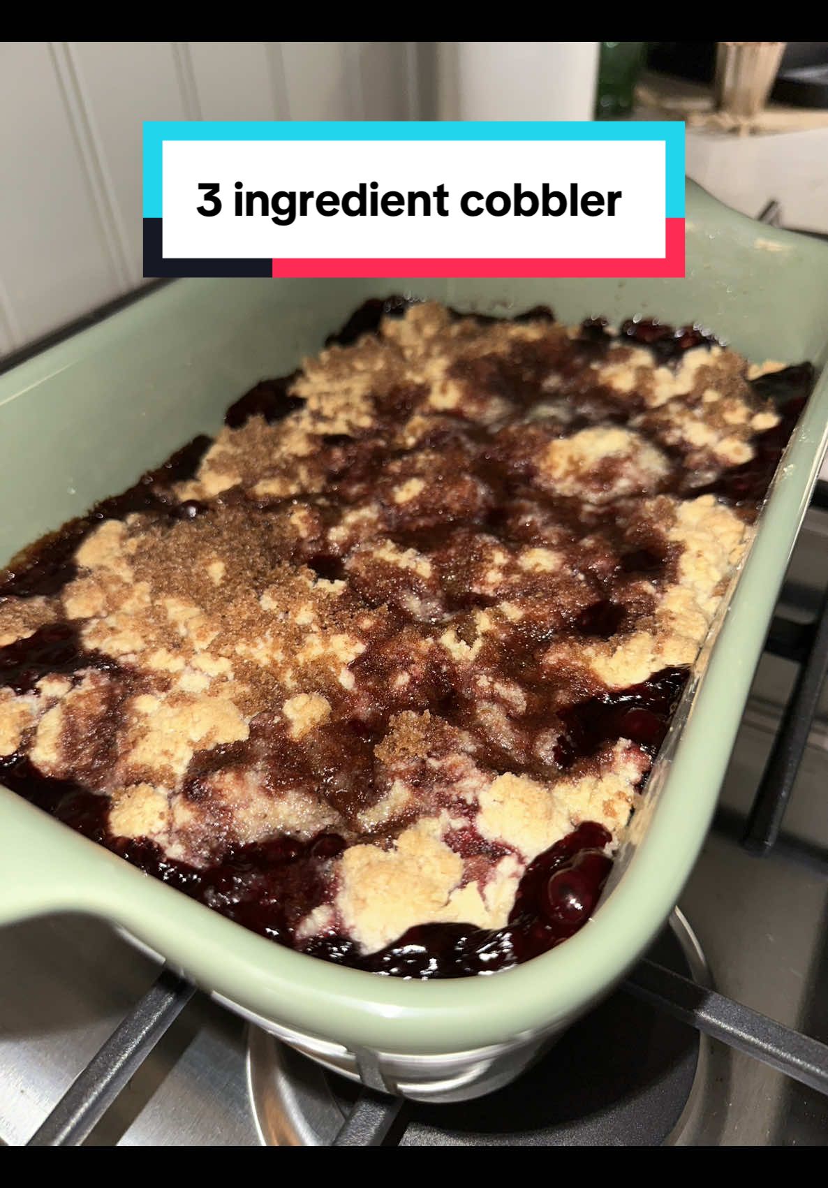 Wait to see how good this comes out!! I’m doing peach next 🤩 Such an easy three ingredient summertime dessert. #dessert #threeingredients #Recipe #dessertrecipe #baking #cobbler #berrycobbler 