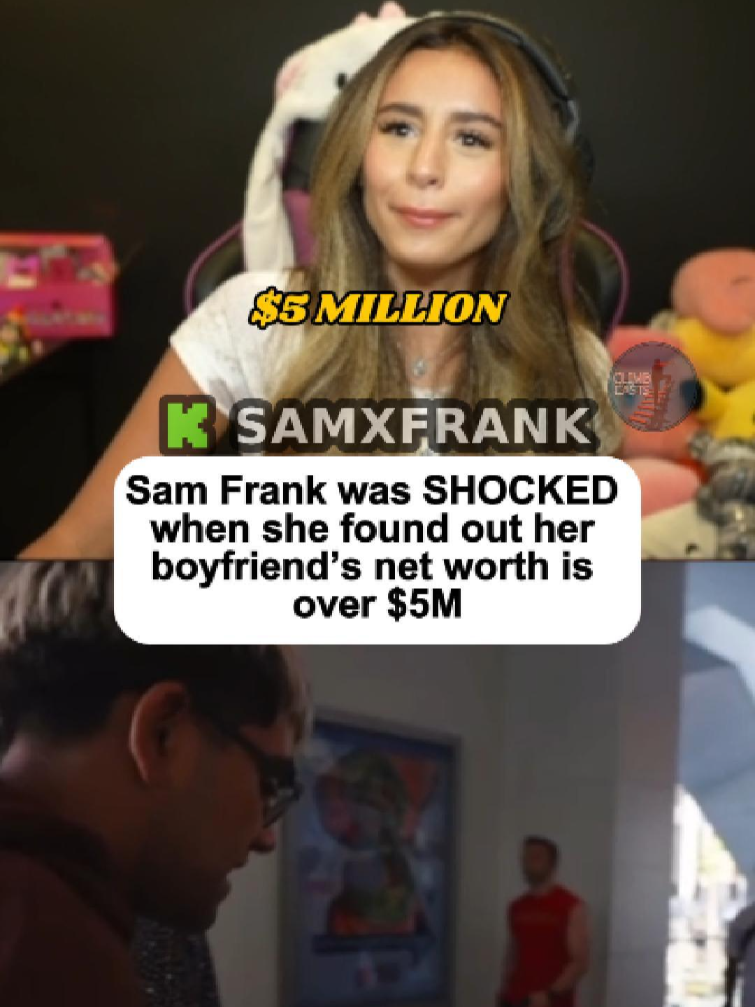 Sam Frank was SHOCKED when she found out her boyfriend N3on’s net worth is over $5M #samfrank #n3on #neon #money #networth #kickstreaming #fyp #reels #shorts