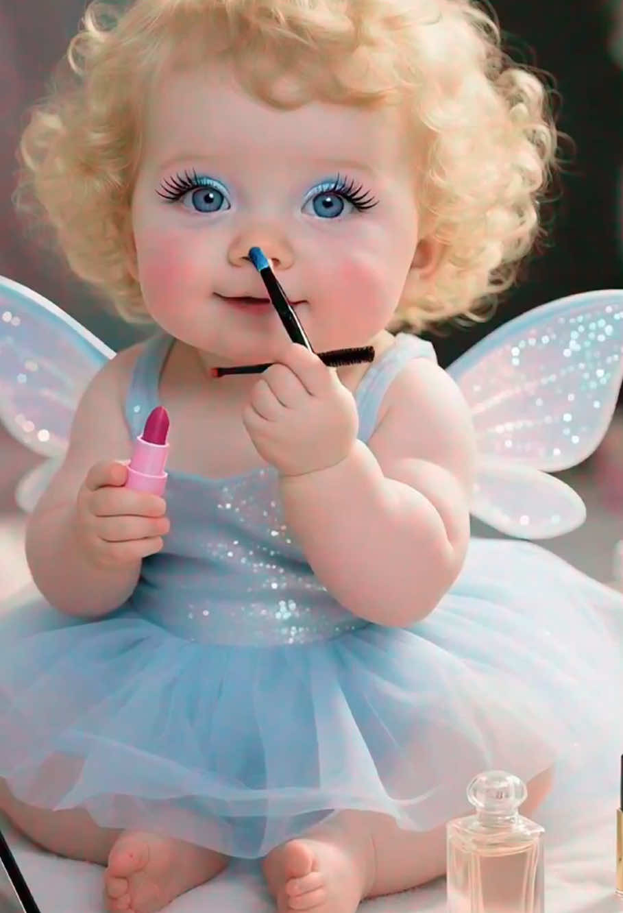 Cute baby doing makeup🥰 #cutebaby #babylove #babymakeup #beautymakeup #funnybaby #funnymoments #fyp #ai #capcutforus #capcut #capcutpioneer #whim