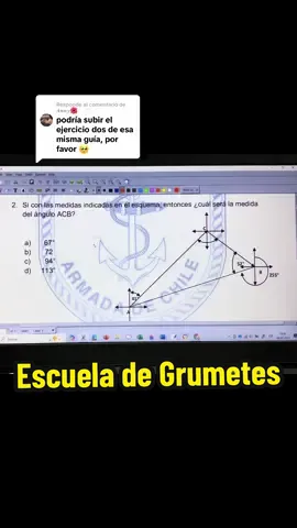 Respuesta a @𝑨𝒏𝒏𝒚🌺 Geometría y ángulos entre paralelas. Explicación completa la subí a Yutube (grabé horizontal) ¿puedes calcular lo que falta? #matemá#matemáticatria #grumetes #prueba #escueladegrumetes #preparación #armadadechile #grumeteschile⚓ #naval #admisión #escuelanaval 