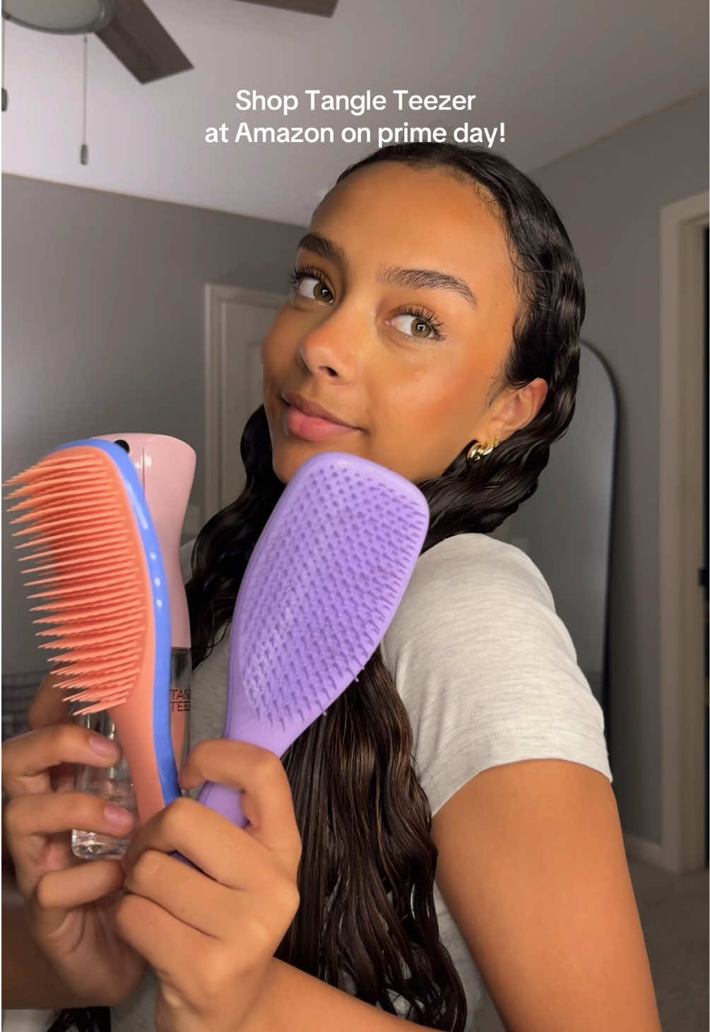 Shop @Tangle Teezer US for Amazon Prime day!!💜 #TangleTeezer #Curlyhair #detangling #fyp #AD 