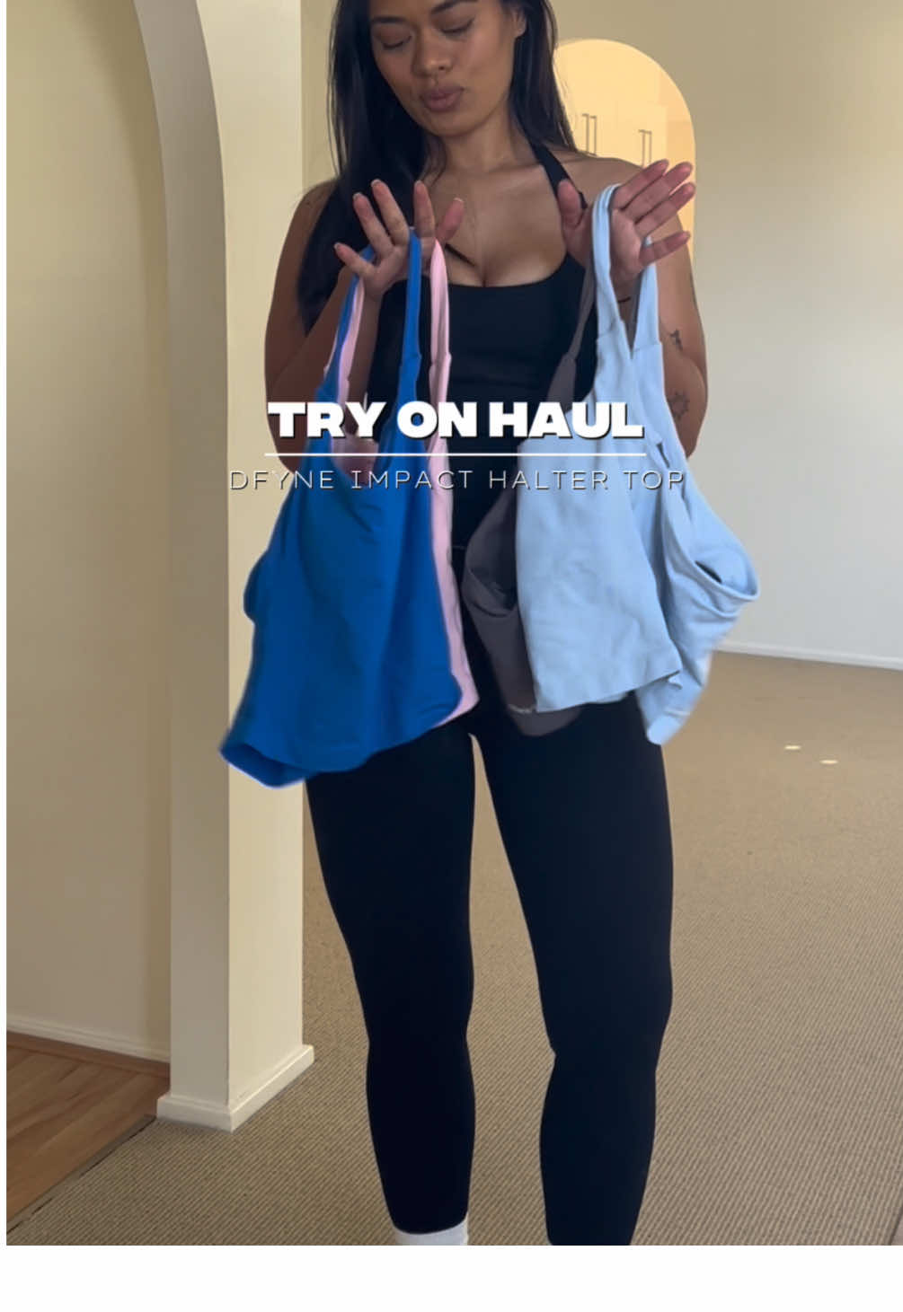 the best halters EVER 🖤🩷💙🩵🤎 @DFYNE / KAYLYN  #fyp #tryonhaul #dfyne #dfynetryonhaul #dfyneimpact #dfyneimpacthaltertop #impacthalter #dfyneactivewear #dfynehaul #activewearhaul #gymfit #gymfitinspo