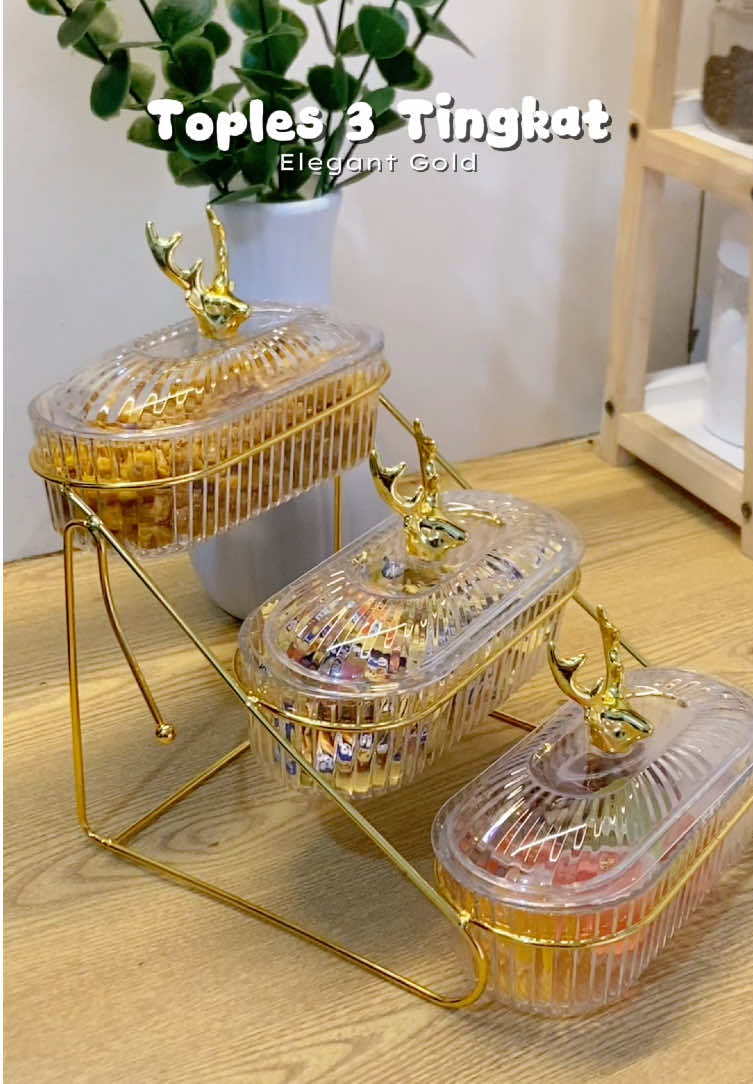 mewahhh bgt✨ cekout dikeranjang kuning yaa🛒🥰 #topleslebaran #toplesestetik #rekomendasitoples  #toples3tingkat #toplesgold #wadahpermen #wadahcemilan #toples 