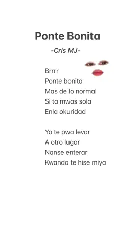 Ponte Bonita~Lirik Dugong #MakeAFace #4u #fypage #fyp #fypシ #xyzbca #lyrics #song #liriklagu 